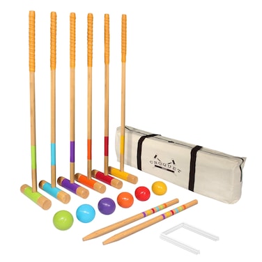 GoSports Deluxe Croquet Set  Full Size for Adults  Kids
