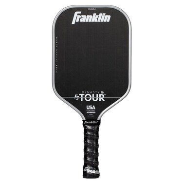 Franklin Sports Pro Pickleball Paddles  FS Tour Series Raw Carbon Fiber T700  USA Pickleball Approved  Unibody Epoxy Resin Injected Edge  Dynasty  Tempo  14mm16mm Core  Gray Blue  Pink