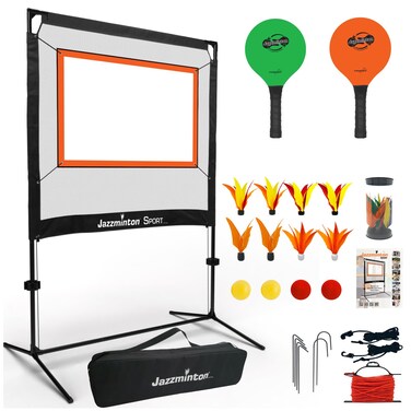 Funsparks Jazzminton Sport  Indoor  Outdoor No Boundaries  Similar to Pickleball Badminton and Tennis with A Whole New Spin On It  Fun Games for Kids  Adults
