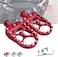 StarknightMT CNC Wide Fat Footpegs 360 Roating MX Foot Pegs Chopper Bobber Style Compatible with Dyna Fatboy Sportster Iron 883 Red