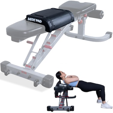 Baddiepad  Hip Thrust Back Shoulder Spine Support Bench Protector Cushion Pad  Thick Foam Sponge is Comfortable and Protective to Relieve Pressure While Weight Lifting  Training Glutes on Leg Day