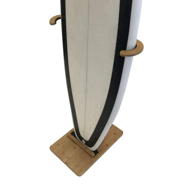 COR Surf Bamboo Surfboard Stand  Premium Standing Rack to Display Your Board