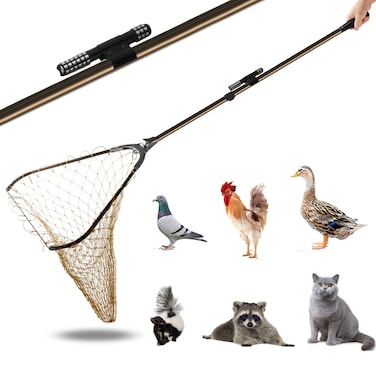 Smarkey Animal Catch Net Poultry Catching Pole Tool Kit Cat Net Catcher Chicken Catch Net Poultry Catching Net for Small Animals Support DuckGooseBird Skunk Bat and Raccoon
