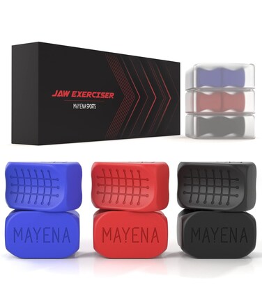 Mayena Sports Jaw Exerciser for Men  Women  3 Resistance Levels Silicone Jawline Exerciser Tablets Core Strength Upgraded Model  Powerful Trainer for MultiLevel Users  Slims Tones the Face