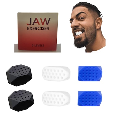 Jaw Exerciser for Men Women6 pcs Powerful Jaw Trainer Silicone Face Chew Jawline Shaper  StrengthenerJaw Toner TabletsJaw Line Chewing GumDouble Chin Reducer EliminatorNeck Trainers Beauty Tools