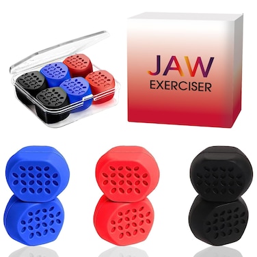 adceftp 6 Pcs Jaw Exerciser Jaw Exerciser for Men  Women 3 Resistance Levels Silicone Jawline Shaper Facial Exerciser for Beginner Intermediate Advanced User