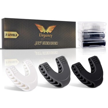 Elegancy Jaw Exerciser 3 Strengths Jaw Shark  Face Exerciser Jawline Exerciser  Double Chin Exerciser Jaw Trainer Men  Women  Jaw Toner Mewing Device Jaw Sharpener