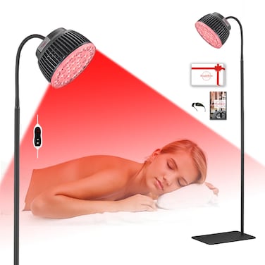 Beautiebeam Red Light Therapy Lamp 660nm Red Light850nm  940nm Infrared Light Therapy with Height Adjustable StandTimer with Digital Display  Effective for Body Pain and Skin VitalityB40