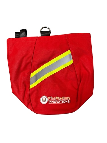 FireStation Innovations SCBA MASK BAG  Heavy Duty Firefighters Bags with Multiple Pockets Respirator Bags with Sleek Design and Extra Storage RED