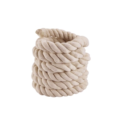 Faxco 10ft Natural Twisted Cotton Rope Strong TripleStrand Rope for Sports Crafts Indoor Outdoor Use Tug of War Rope