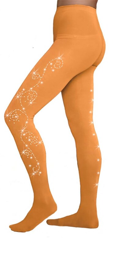 Chloe Noel Figure Skating Medium Tan W Crystal Swirls on 2 Legs M