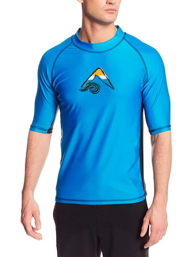 mens Horizon UPF 50 Sun Protective Rashguard Swim Shirt Rash Guard Shirt