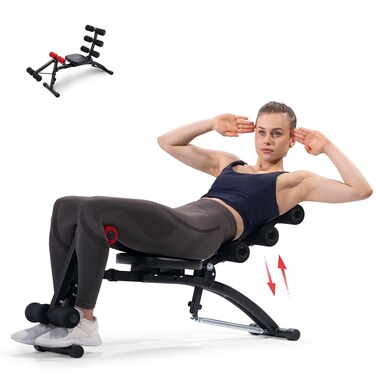MERACH Ab Machine MultiFunctional Adjustable Ab Trainer Ab Workout Bench for Home Gym Sit Up Machine for Abdominal Exercise Chair for Full Body Workout
