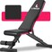 LINODI Weight Bench Adjustable Strength Training Benches for Full Body Workout MultiPurpose Foldable Incline Decline Home Gym Bench
