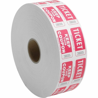 Sparco Ticket Roll Double with Coupon 2000RL Red SPR99220