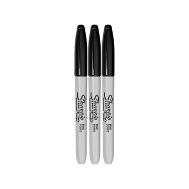 Sharpie Permanent Marker Fine Point Black Pack of 3