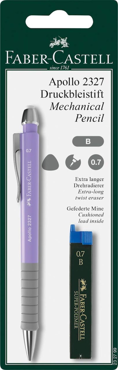 FaberCastell Apollo 07mm Mechanical Pencil  B Leads  Assorted Colours