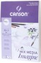 Canson Imagine Mixed Media 200gsm paper natural white A5 pad including 50 sheets