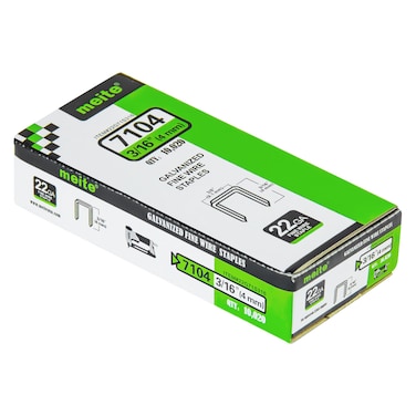 meite 22G71S316 22 Gauge 71 Series 38Inch Crown or CCrown 316Inch Leg Length Galvanized Fine Wire Staples 10020 pcsbox 1 Box Pack