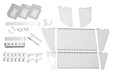 Wall Control Slotted Tool Board Workstation Accessory Kit Pegboard and Slotted Tool Board  White