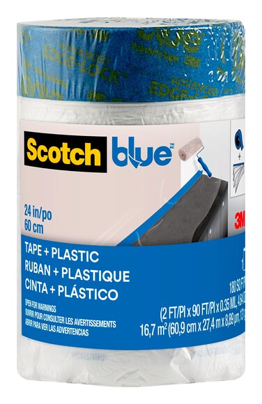 Scotch Painters Tape PT2093EL24 Scotch Pre Plastic Painters Tape 24 Width Blue