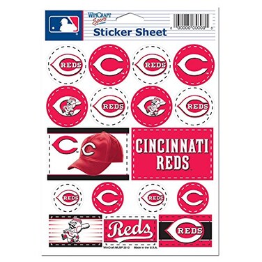 WinCraft MLB Cincinnati Reds Vinyl Sticker Sheet 5 x 7