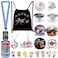 eTel Like Stray Kids Gifts Set Including Drawstring Bag Backpack Necklace Earrings Bracelets Button Pins Lanyard ID Holder Keychain Phone Ring Holder Cartoon Badge