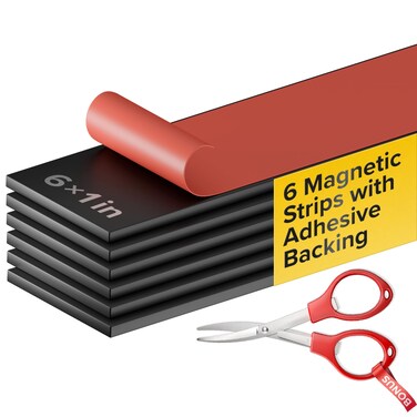 Xbet MAGNET Magnetic Strips with Adhesive Backing  Magnetic Tape for Crafts  Tool and Knife Magnet Strips for Kitchen Garage and Garden  Adhesive Magnetic Tool Holder Strip for Wall6 Pieces