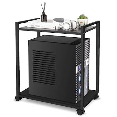 Liitrton Computer Tower Stand 2Tier CPU Stand PC Stand with Lockable Wheels Under Desk for Office Home L