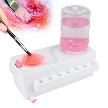 utosday Brush Cleaner Painting Paint Brush Washer Paintbrush Cleaner for Kids Paint Brush Rinser with Drain Multifunctional Paint Brush Cleaner Tool Water Cycle Rinser for Acrylic Art Supplies