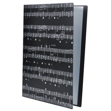 PUNK Music Sheet File Paper Storage Folder Documents Holder Blank Sheet Files Plastic A4 Size 40 Pockets Music Sheet Black