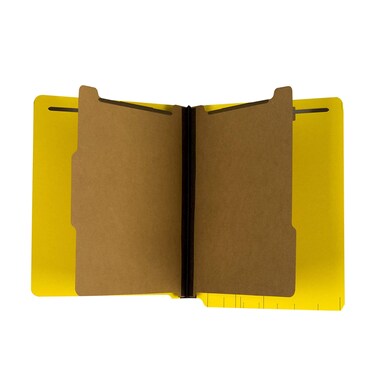 The File King  Pressboard Classification Partition File Folder  Letter Size  End Tab with 2 Dividers Fasteners and 2Inch Expansion for Shelf Filing  Box of 10