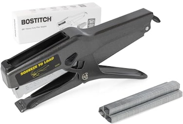 Bostitch Office B8 Stapler Heavy Duty Plier with Staples  45Sheet No Jam  Full Strip Metal Industrial Stapler  1000 Staples  210 Staple Capacity  Top Load Design  For Cardboard Paper fabric