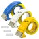 YNut 3 Pack Metal Handheld 2 Inch Tape Gun Dispenser Packing Packaging Sealing Cutter Blue White Yellow