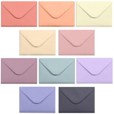 MATICAN Gift Card Envelopes  100Count Mini Envelopes Small Envelopes Paper Business Card Envelopes Bulk Tiny Envelope Pockets 10 Pastel Colors 4 x 27 Inches