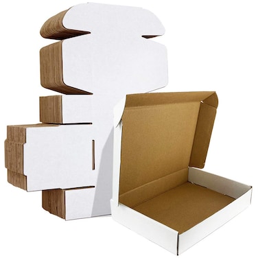 HORLIMER 11x8x2 inches Shipping Boxes Set of 25 White Corrugated Cardboard Box Literature Mailer