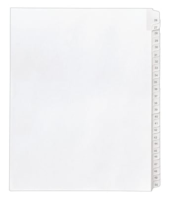 Avery Legal Dividers Allstate Collated Sets Letter Size Side Tab 2650 Tab Set 01702 White