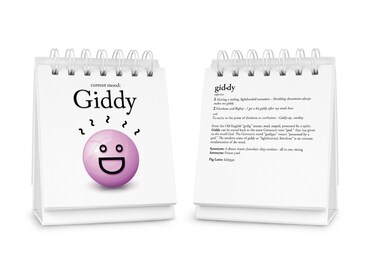 Genuine Fred THE DAILY MOOD Desktop Flipchart  47 Moods  Helps Identify Emotions  Start Conversation  Fun  Functional Desk Accessories for home or office  Funny Gift for Coworkers  Office Gifts