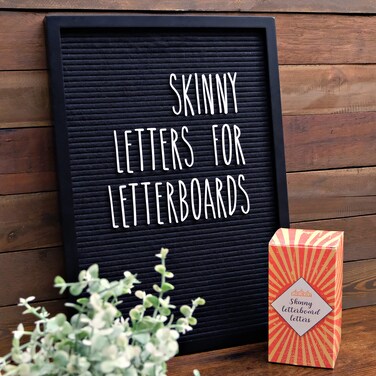 Skinny Letterboard Letters Only Set NO BOARD INCLUDED Rae Dunn Inspired Font Perfect Farmhouse Decor Accessories Changeable Felt Letter Boards Message 2 Inch White Plastic Letters Numbers Symbols