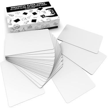 Attractivia Magnetic Flash Cards  36 Blank Large Dry Erase Cards  for Office and Education