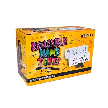 Trainers Warehouse SpaceSaver Reusable Name Cards White DryErase Tent 875 x 3 10