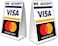 Patriot Wholesale Direct We Accept Credit Cards Table Tent with UV Coating  MasterCard and Visa  2 Pack