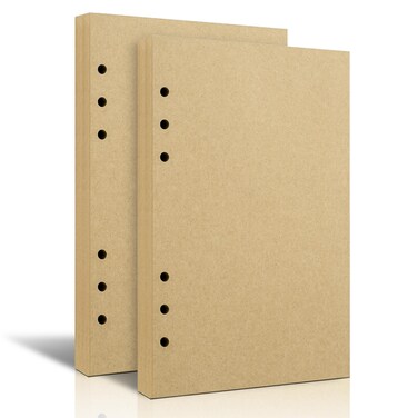 Tofun 2 Packs A5 Blank Vintage Refillable Paper Retro A5 Binder Refills Paper for 6Ring Binders Planner Traveller Journal Notebook Dairy Blank Filler Paper 80 Sheets 160 Pages Blank