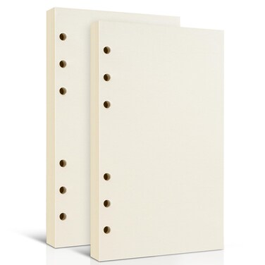 Tofun 2 Packs A6 Refillable Paper A6 Blank Refill Paper A6 Binder Refills for 6Ring Binders Planner Traveller Journal Notebook DairyFiller Paper Insert 80 Sheets 160 Pages Blank