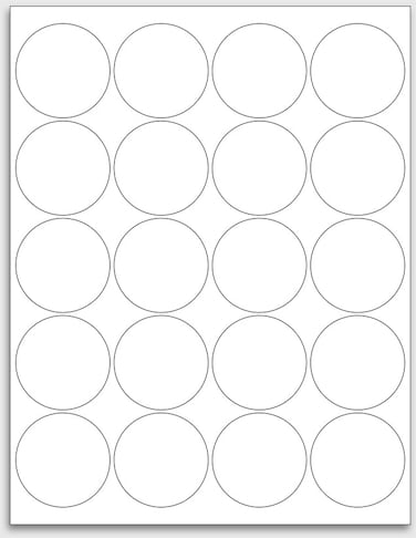 Next Day Labels LaserInk Jet White 2 Round  20 Per Page  500