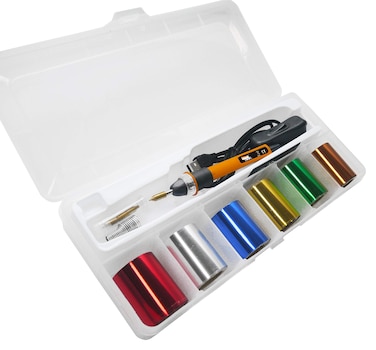 KINGTOOL Hot Foil Embossing Stamping Pen Hot Quill Pen Hot Foil Pen USB Powered with 4 Nibs Yellow