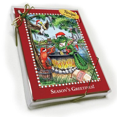 The ROUTH COLLECTION Louisiana Christmas Card with Recipe  Flaming Hot Cajun Christmas