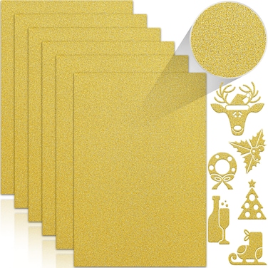 Twavang 24 Sheets Gold Glitter Cardstock Paper A4 Premium Sparkly Paper for Scrapbook DIY Projects Party Decoration Gift Box Wrapping 250GSM92lb