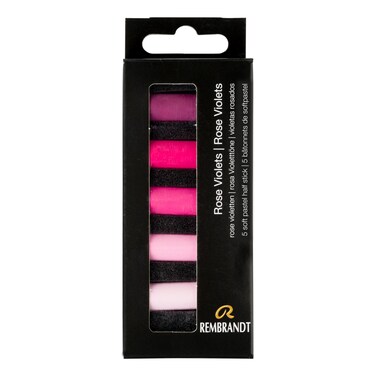 Rembrandt Professional Soft Pastel Set Rose Violets  5 Half Pastels