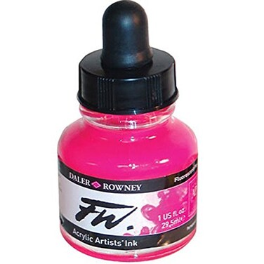 Daler Rowney FW Artists Acrylic Ink 295 ML Pot  Fluorescent Pink